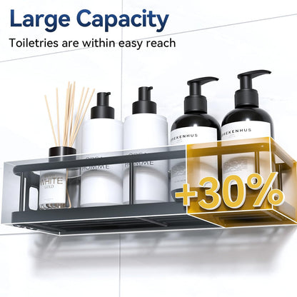 Shower Caddy Adhesive, 100% Rustproof Shower Shelves 2 Piece | Large Capacity Shower Organizer, No Drilling Bathroom Organizers and Storage